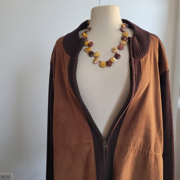 CLEARANCE – Jacklyn Smith Brown Suede Sweater/Jacket (Size: 1X) - Picture 7 of 16